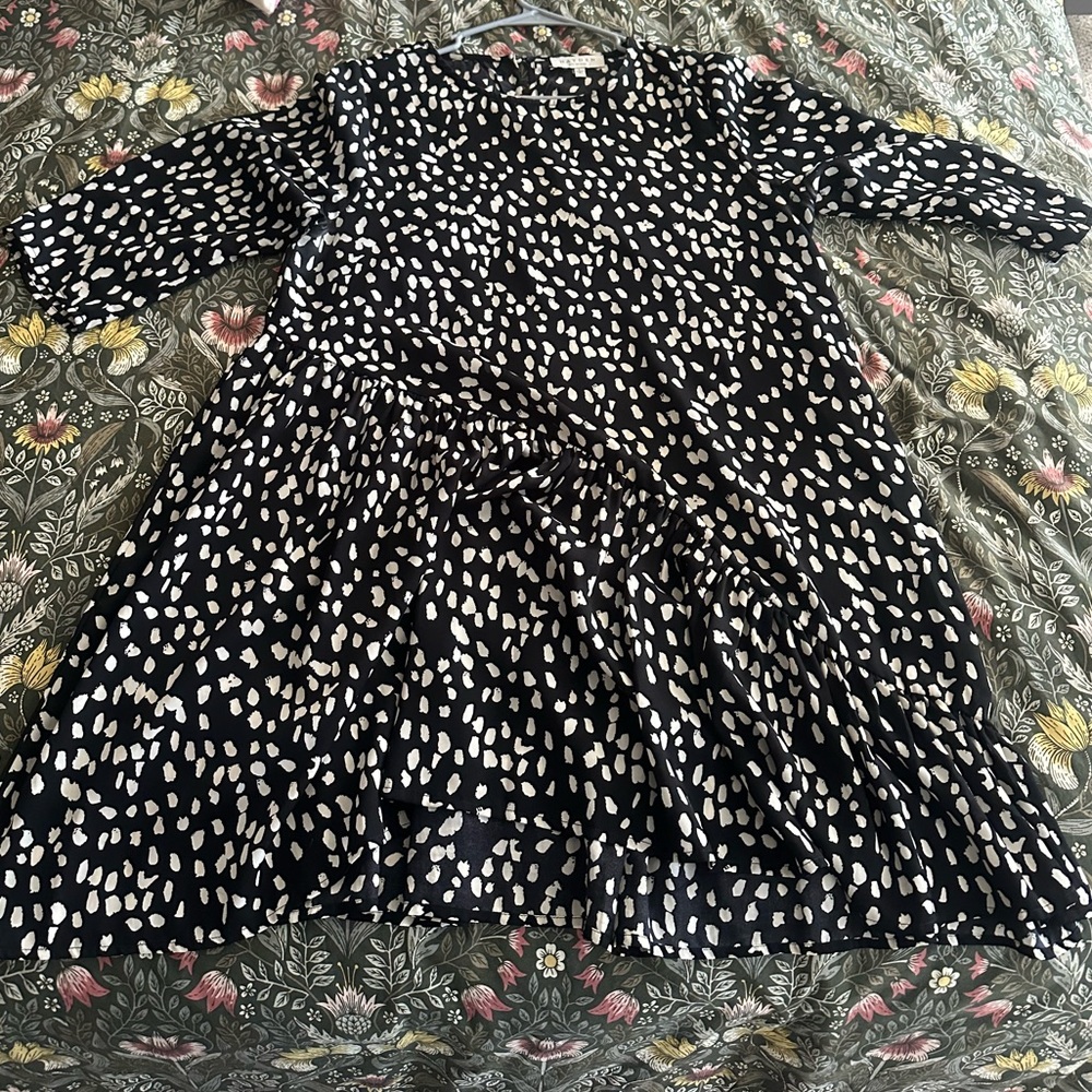 Hayden Black and White Asymmetrical Dress